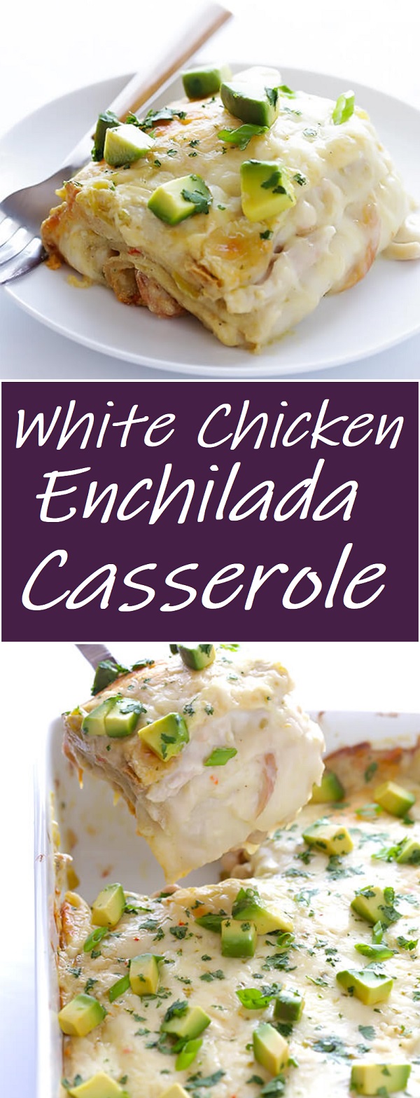 White Chicken Enchilada Casserole - Easy Recipes