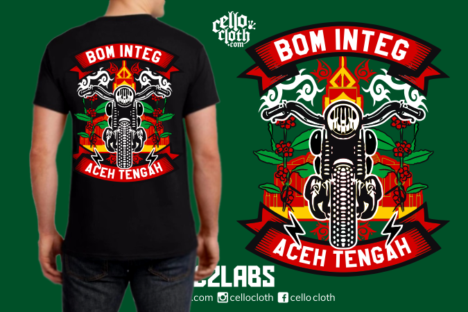 Kaos Komunitas Motor Bom Integ - Contoh Desain Kaos Sablon Rubber Plastisol