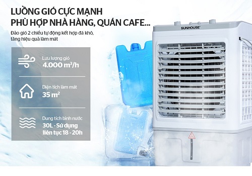 Máy làm mát không khí SUNHOUSE SHD7734, Tặng sinh tố SHD5112