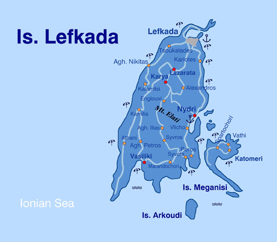 Lefkada Beaches Maps