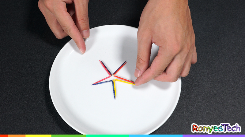 Rainbow Toothpick Star - Science Experiment Rainbow Toothpick Star - Science Experiment