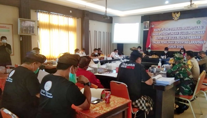 Hasil Pleno KPU Tabanan, Paslon Jaya Wira Menang 72,9 Persen