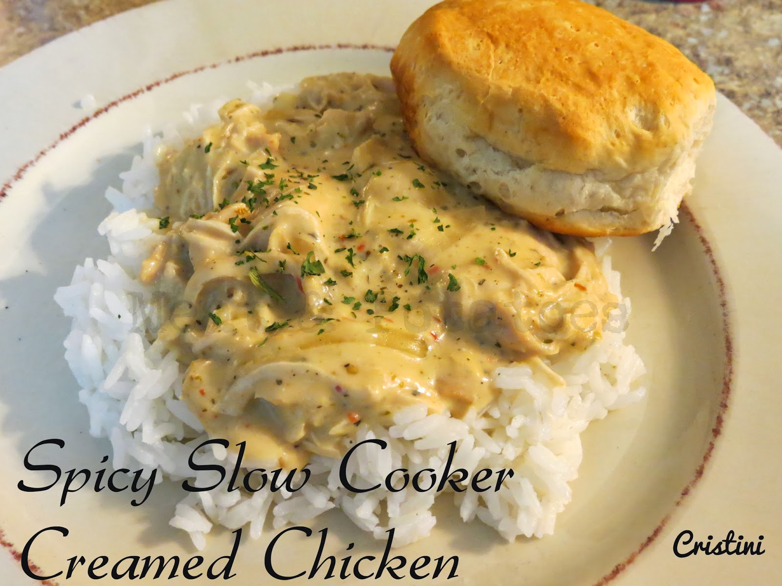 Spicy Slow Cooker Creamed Chicken