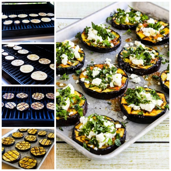 GRILLED EGGPLANT WITH GARLICCUMIN VINAIGRETTE, FETA, AND HERBS