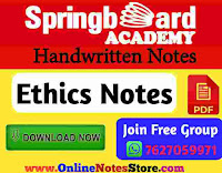 Ethics Notes PDF by Sprinboard Academy