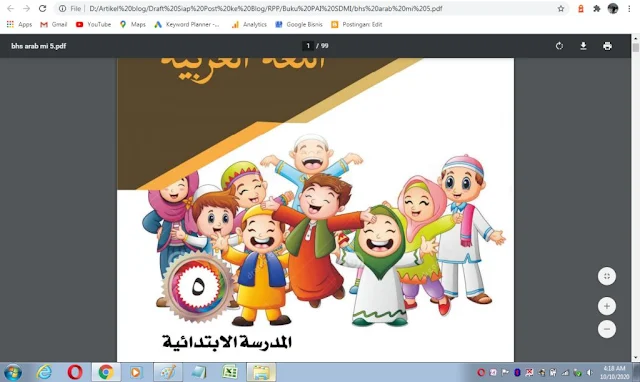 Buku bahasa arab kelas 5 sd/mi sesuai kma 183 tahun 2019
