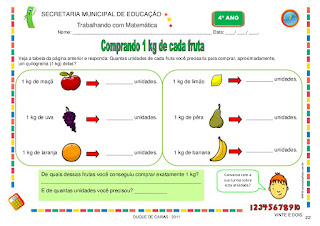 atividades de matemática 4 ano