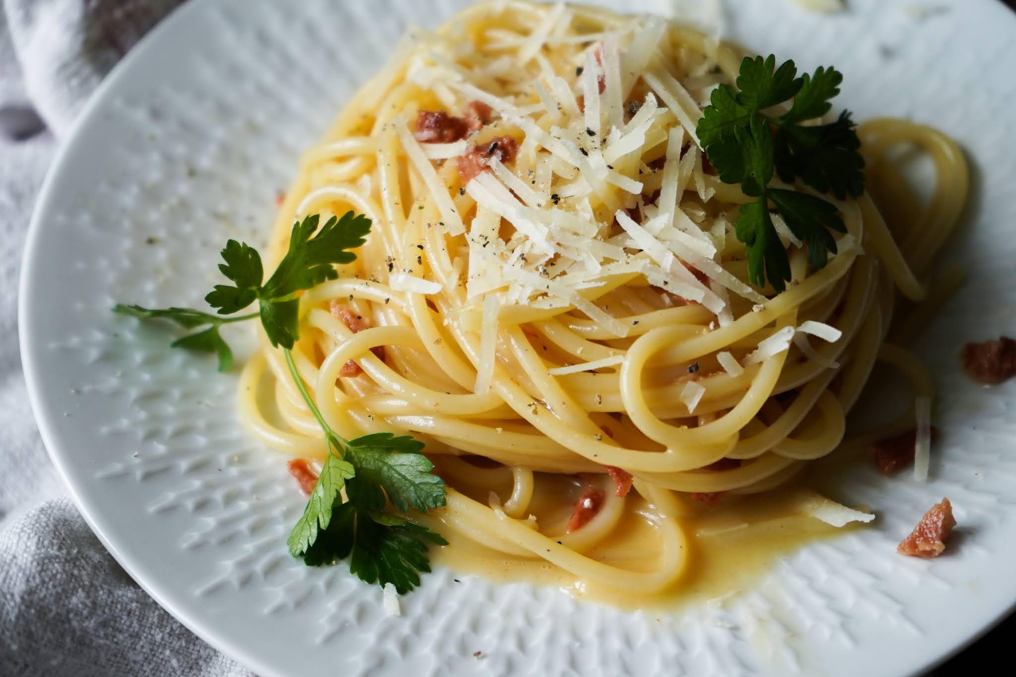 Christina macht was: Vegetarische Spaghetti Carbonara (mit veganem Speck)