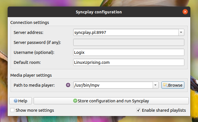 setting up syncplay
