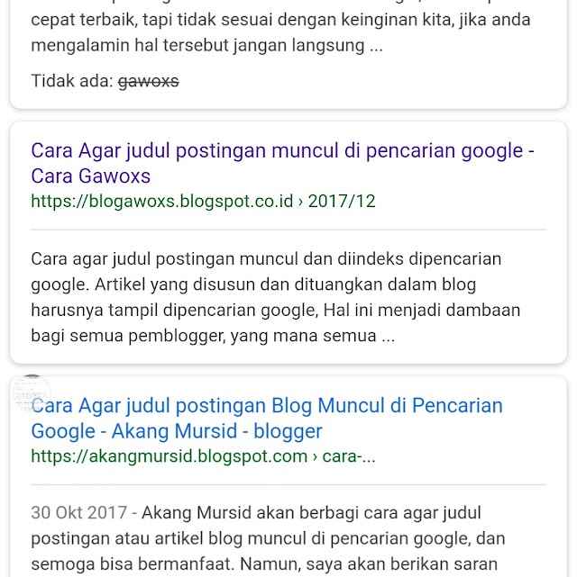 Cara Agar judul postingan muncul di pencarian google
