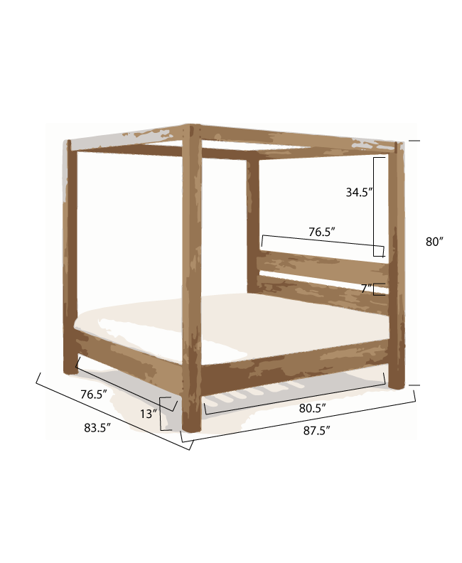 DIY: Minimalist Rustic King Canopy Bed - Fickle Farmhouse