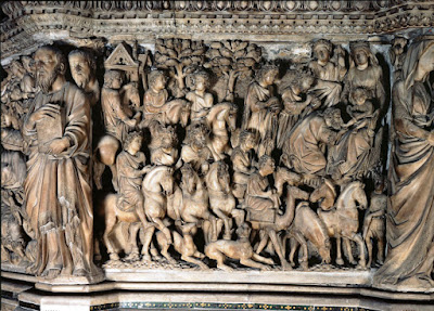 Pulpito di Nicola Pisano a Siena: Adorazione dei Magi