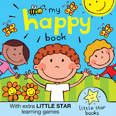 Cover illustration for My Happy Book A children's kindle picture book with added activities