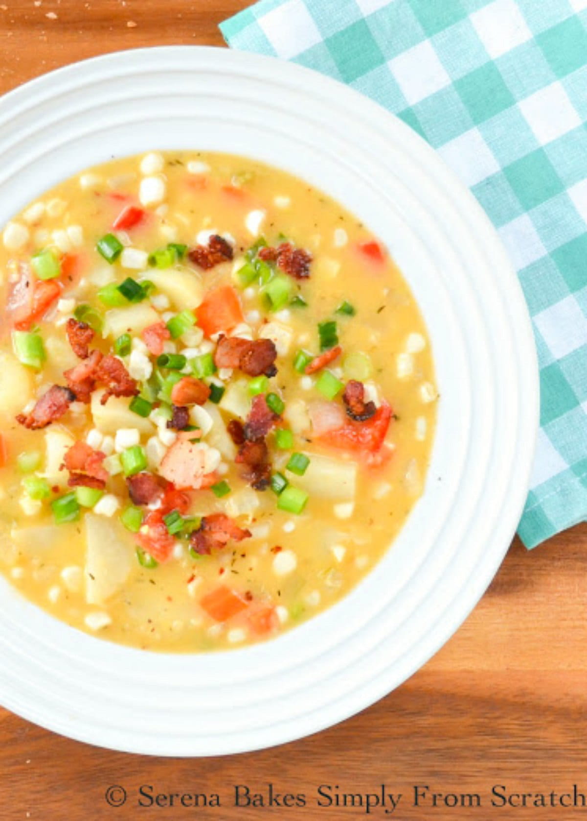 Cheddar Bacon Corn Potato Chowder Serena Bakes Simply From Scratch