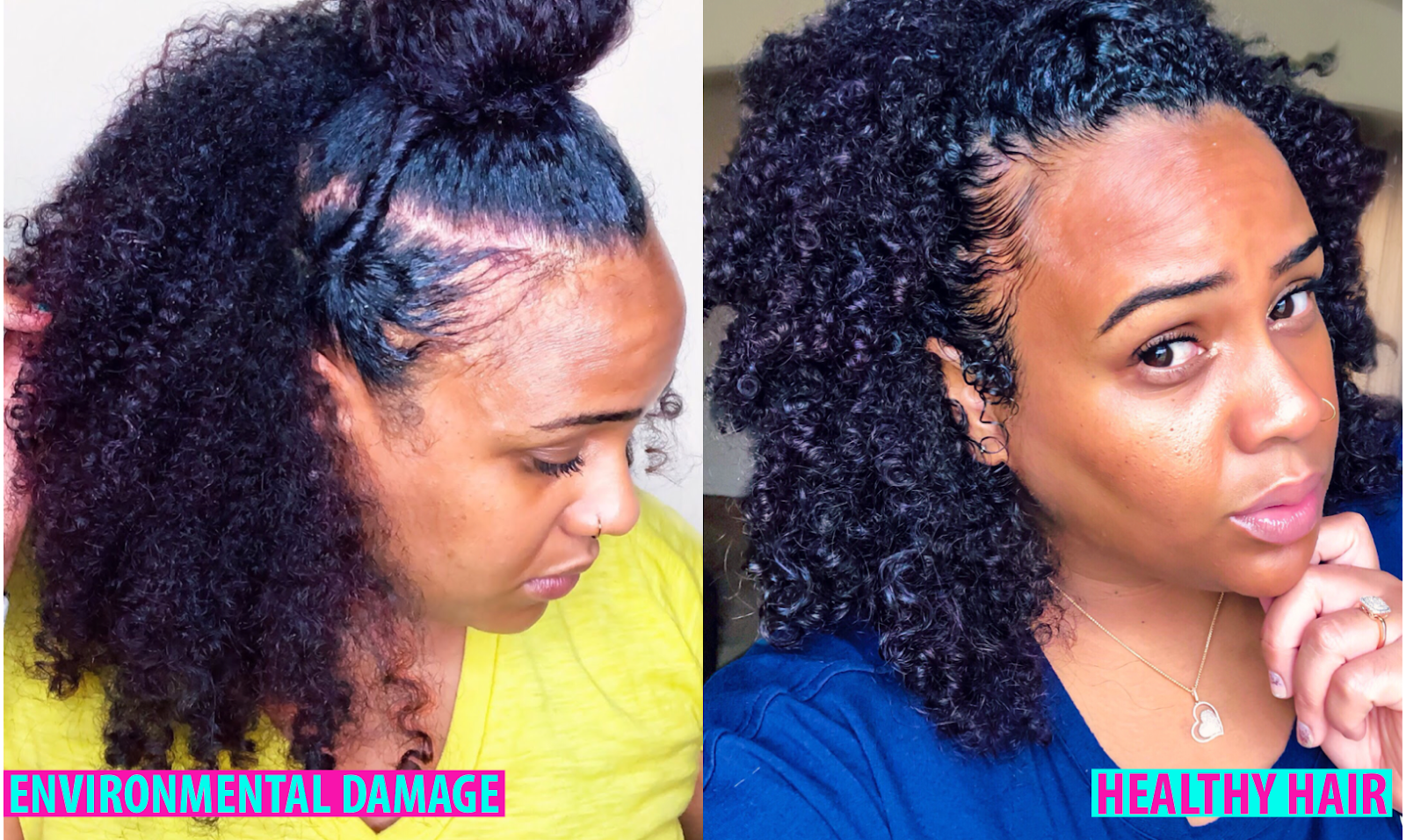 african american damaged hair before and after