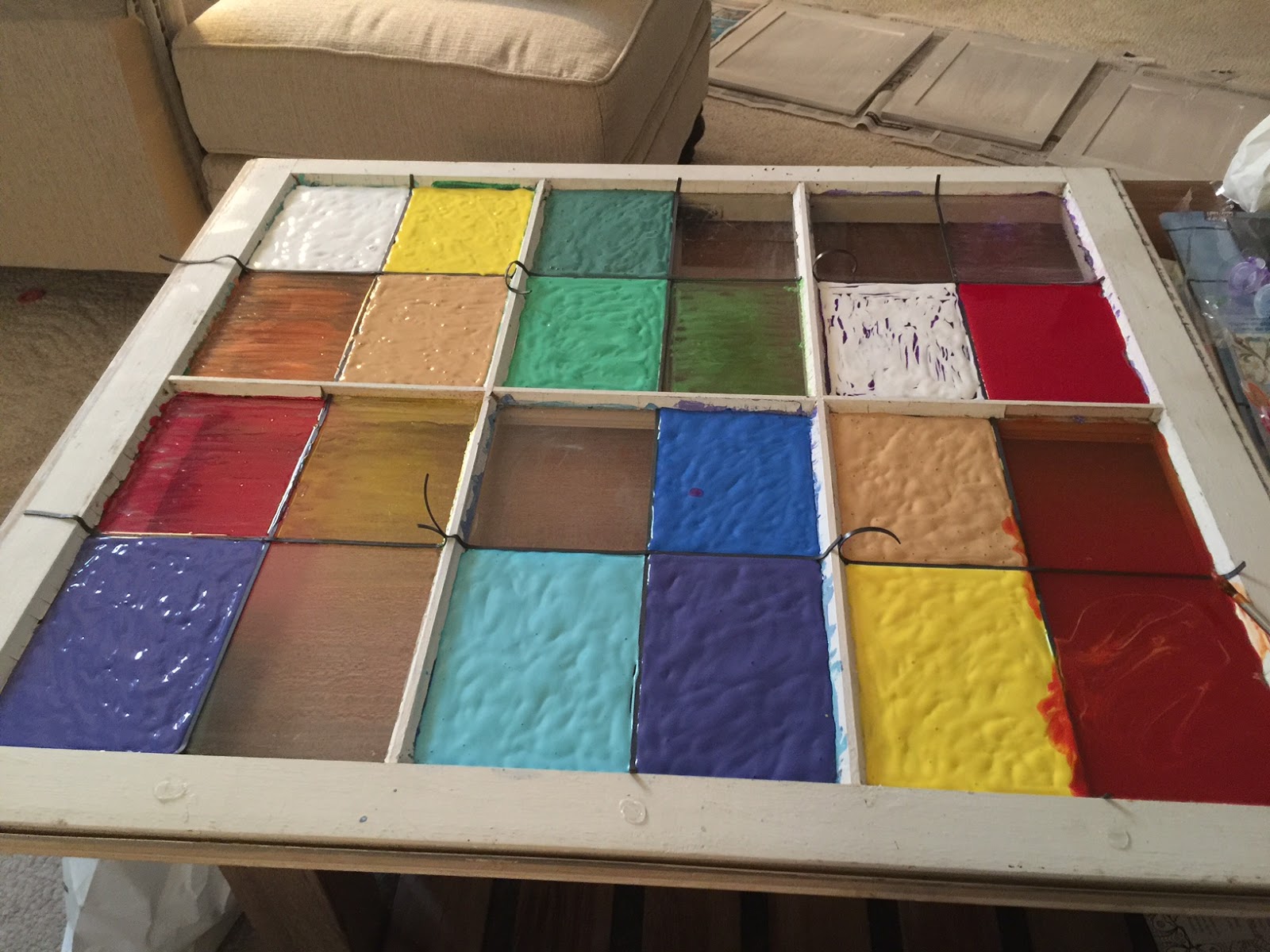 Distress Yourself Out! DIY Window Frame Stained Glass