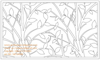 krawangan GRC floral motif daun ranting