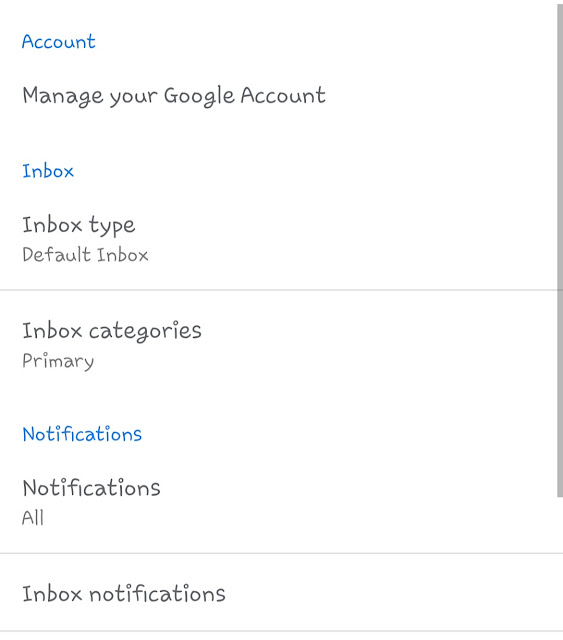 Gmail notification settings