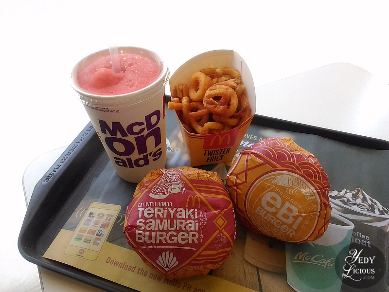 McDonald's Flavors of Japan with Twister Fries, McDo Flavors of Japan Ebi Burger, Teriyaki Samurai Burger, Fuji Apple McFreeze, Twister Fries, McDonald's Blog Review YedyLicious Manila Food Blog Yedy Calaguas