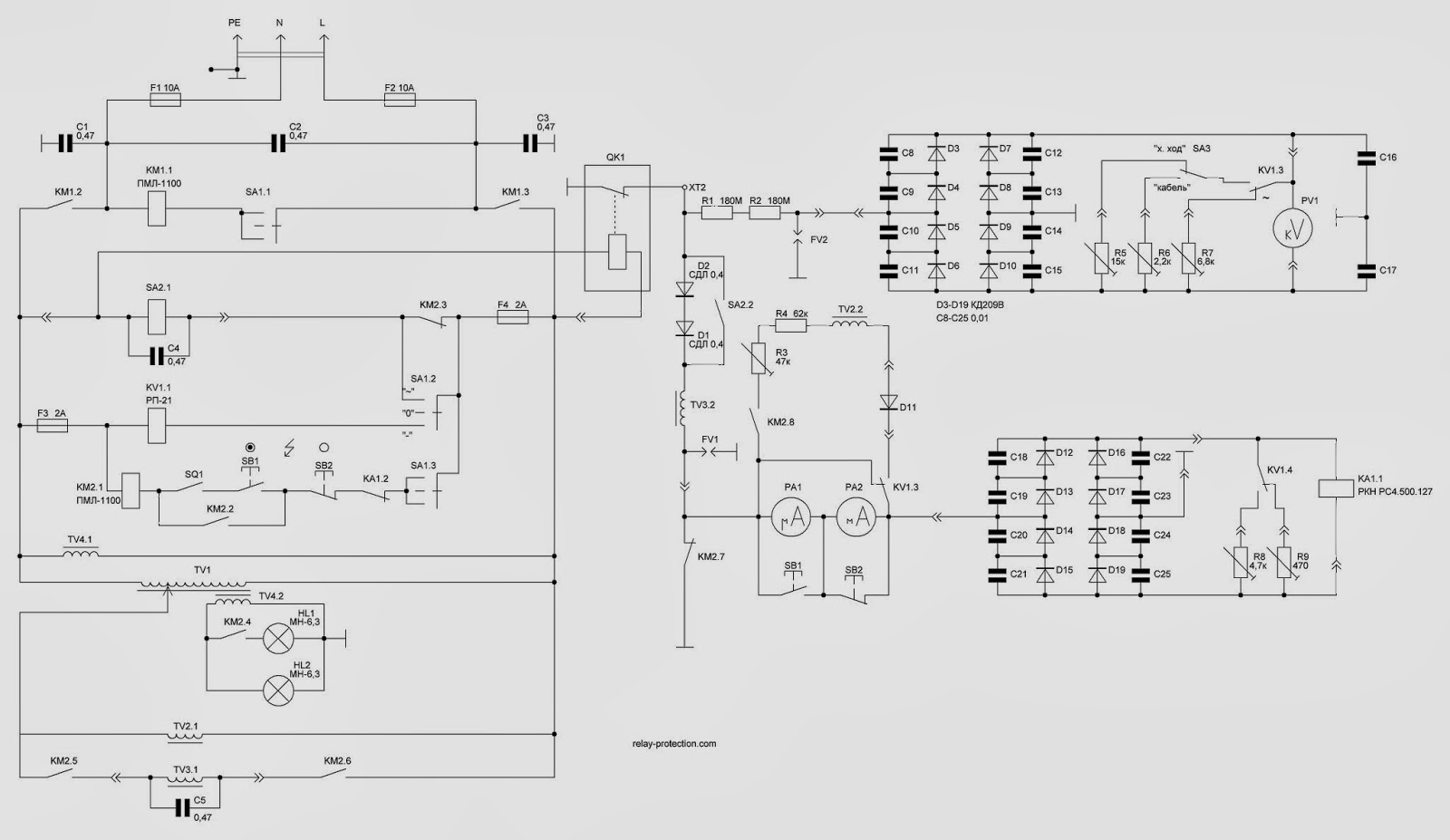 Электрическая принципиальная схема электролаборатории - Фото подборки