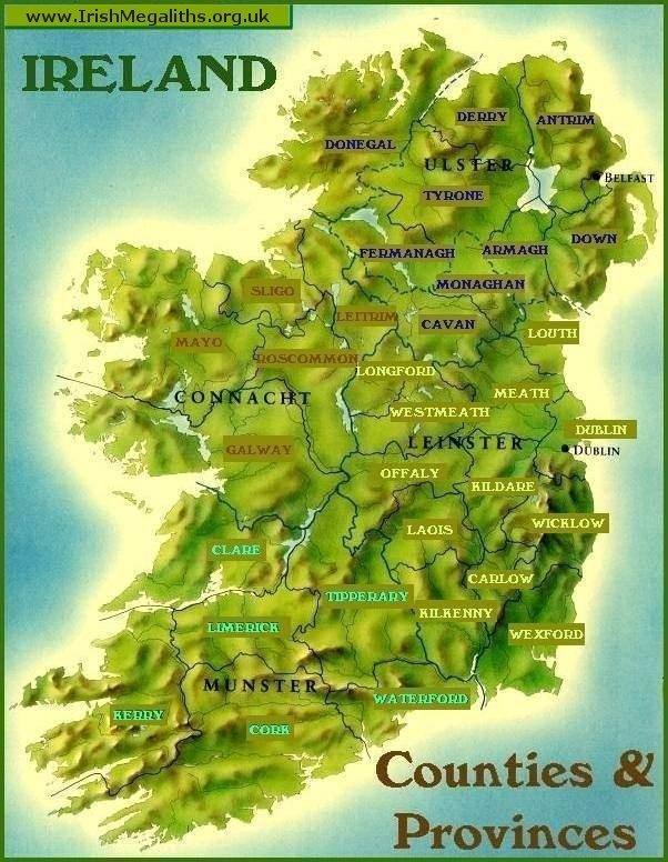 Ireland Geography Map Ireland Map Geography Political City