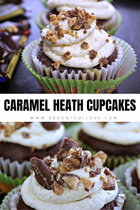 Caramel Heath Cupcakes - A Bountiful Love