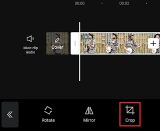 choose crop menu option