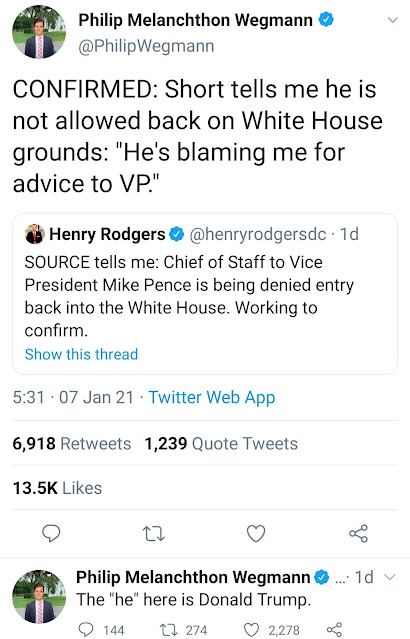 Donald Trump bans Mike Pence’s Chief of Staff, Marc Short from Entering the White House