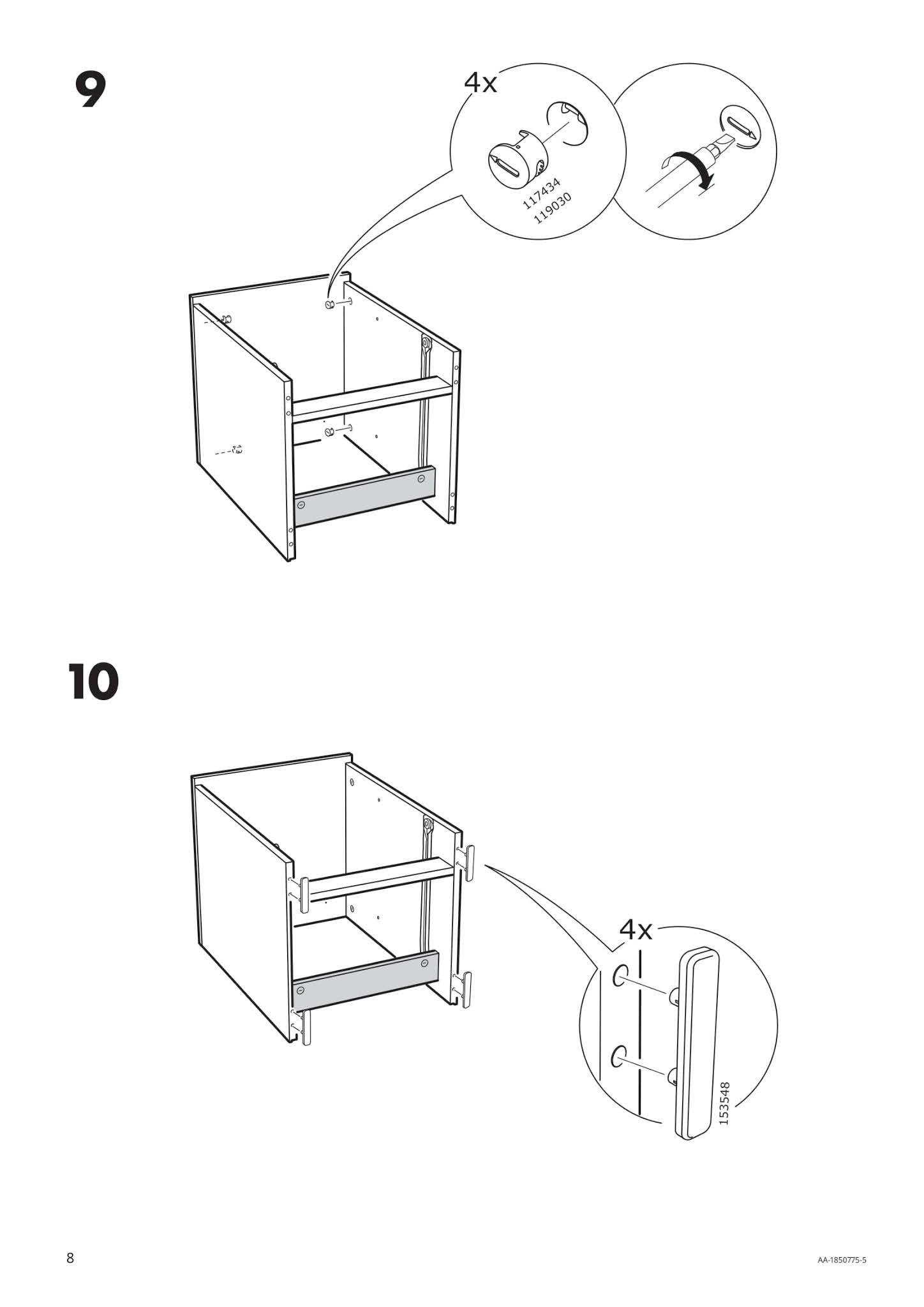 IKEA BRIMNES bedside table assembly guide