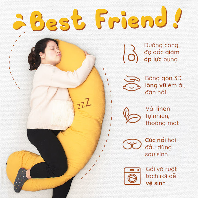 [A159] Gối đa năng Bà Bầu: Lựa chọn hoàn hảo cải thiện đau lưng mất ngủ cho Mẹ