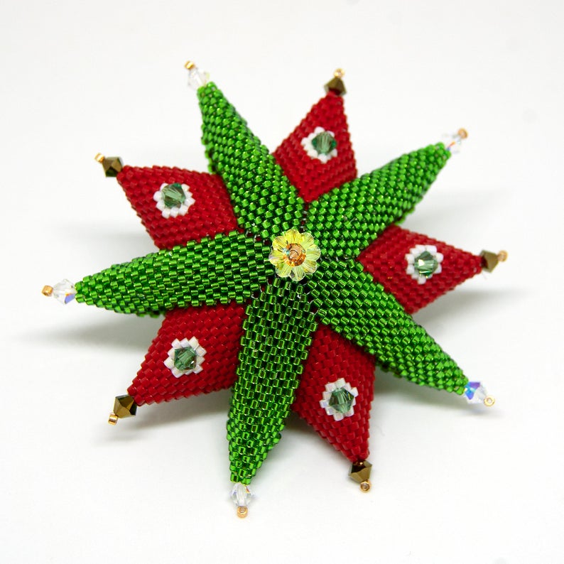 More Amazing Beaded Christmas Ornament Tutorials by Crystalstargems ...