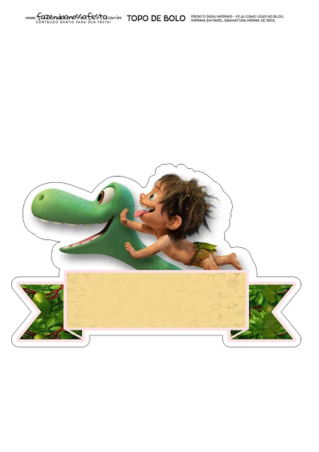 The Good Dinosaur: Free Printable Cake Toppers.