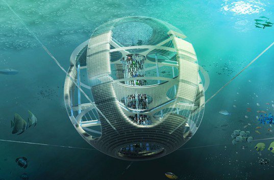 Spherical Underwater ‘Fish Tower’ Recycles Debris From The Great Pacific Garbage Patch