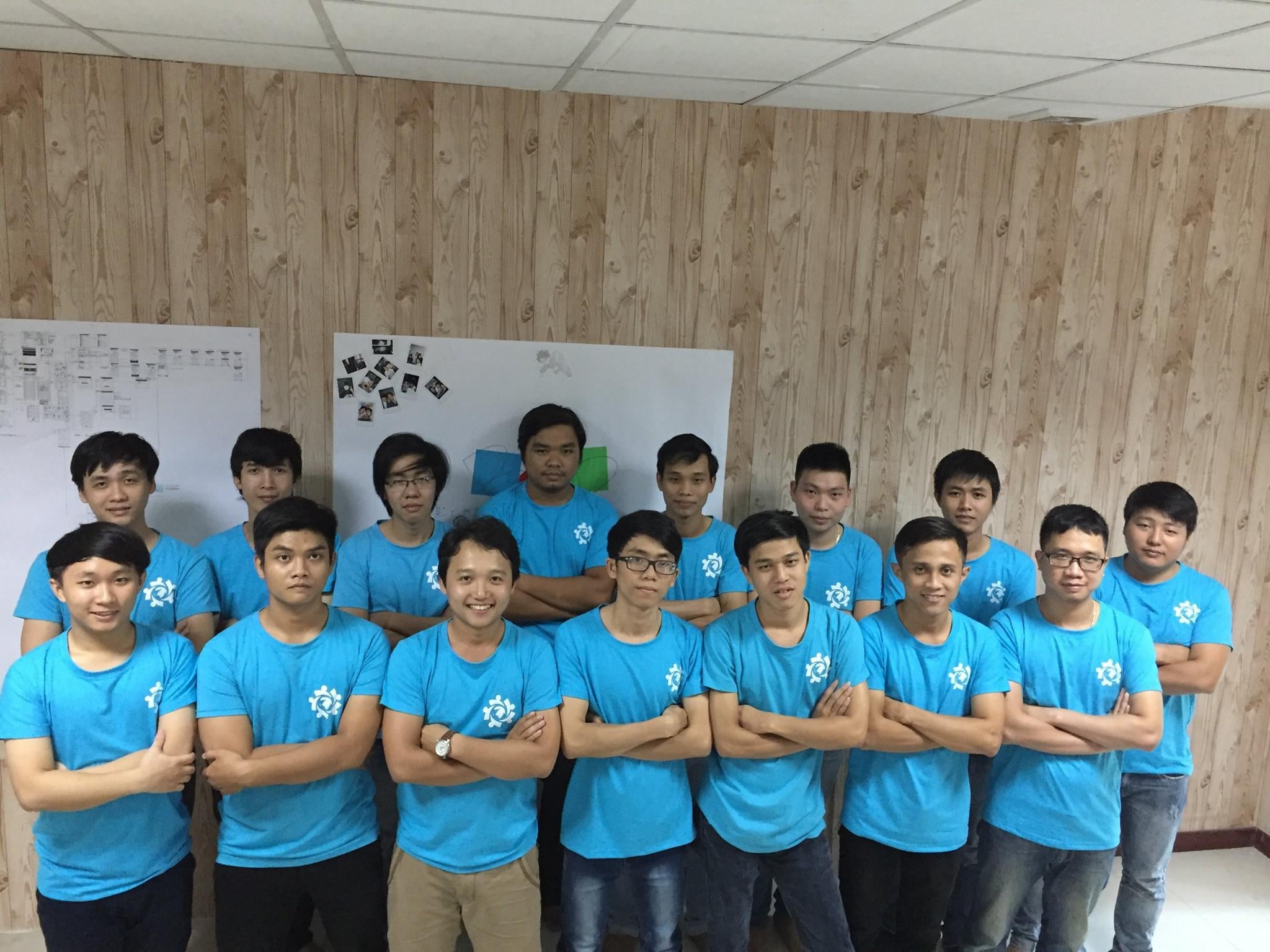 Mẫu đồng phục nhóm màu xanh ấn tượng