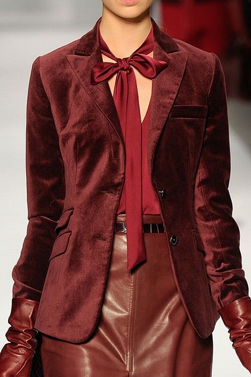 runway look: red and brown by Elie Tahari F/W 2011