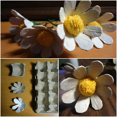 Como fazer flores de caixa de ovos
