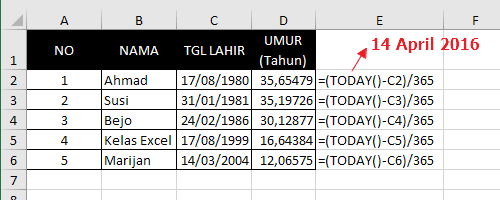 Cara Menghitung Umur Tahun Bulan Hari Di Excel Rasanya Hot Sex Picture