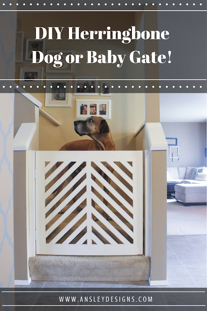 DIY Modern Herringbone Baby or Dog Gate