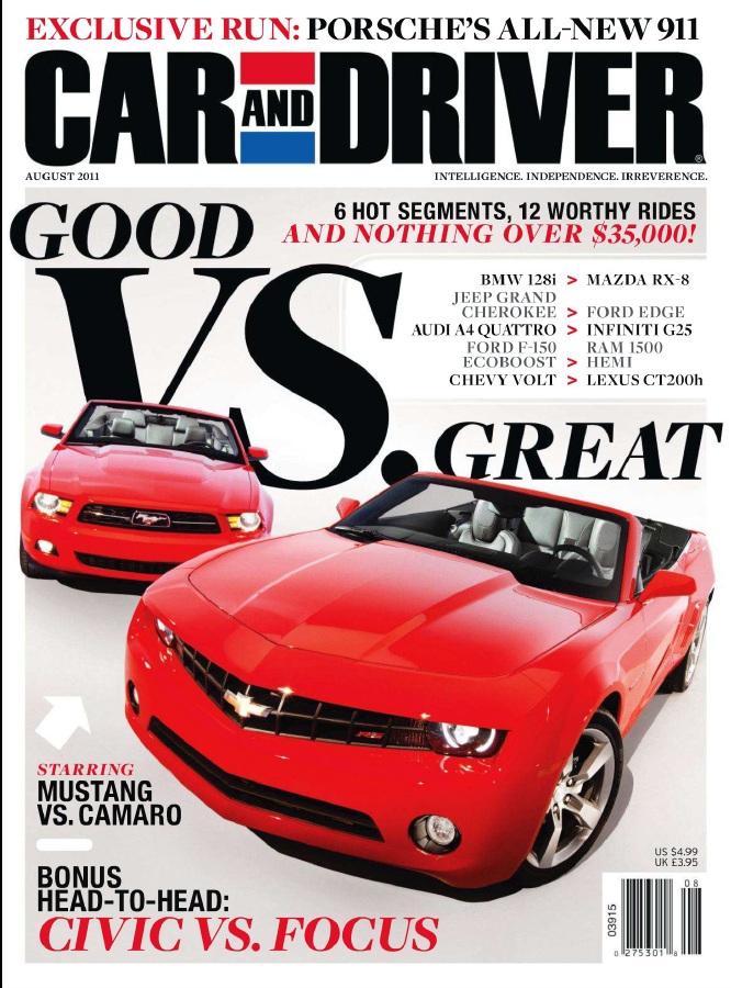 Magazines to go Car and Driver Aug 2011