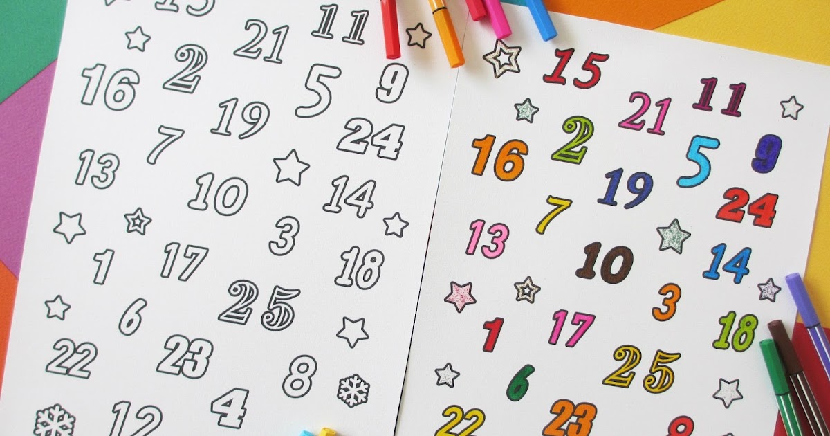 *Tadaam !:  Printable  Calendrier de l'Avent à colorier