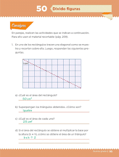 Respuestas Apoyo Primaria Desafíos Matemáticos 5to. Grado Bloque III Lección 50 Divido figuras