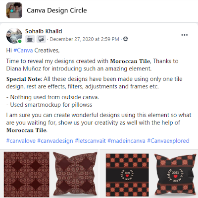 How to use element Moroccan tiles in Canva ?