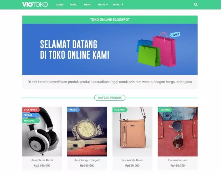VioToko - Premium Responsive & Fast Loading Shop Blogger Template.