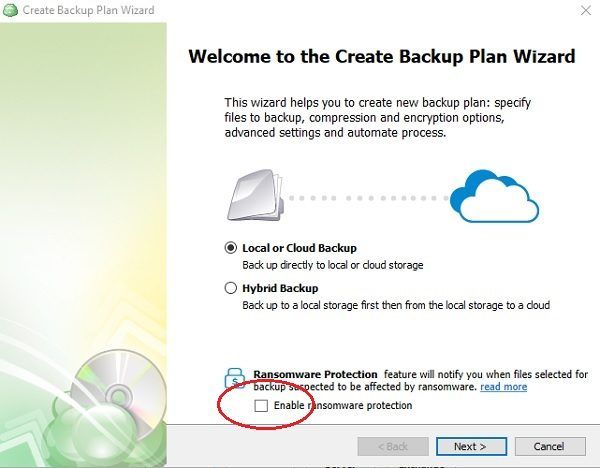 CloudBerry Backup voor Windows-desktop