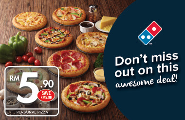 Domino's Personal Pizza RM5.90 Discount Promo