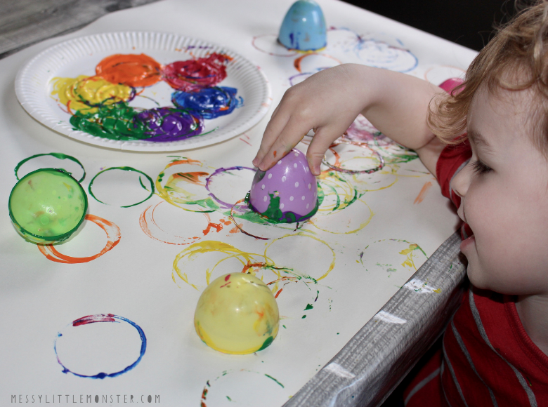 Plastic Easter Egg Painting for Toddlers Messy Little Monster