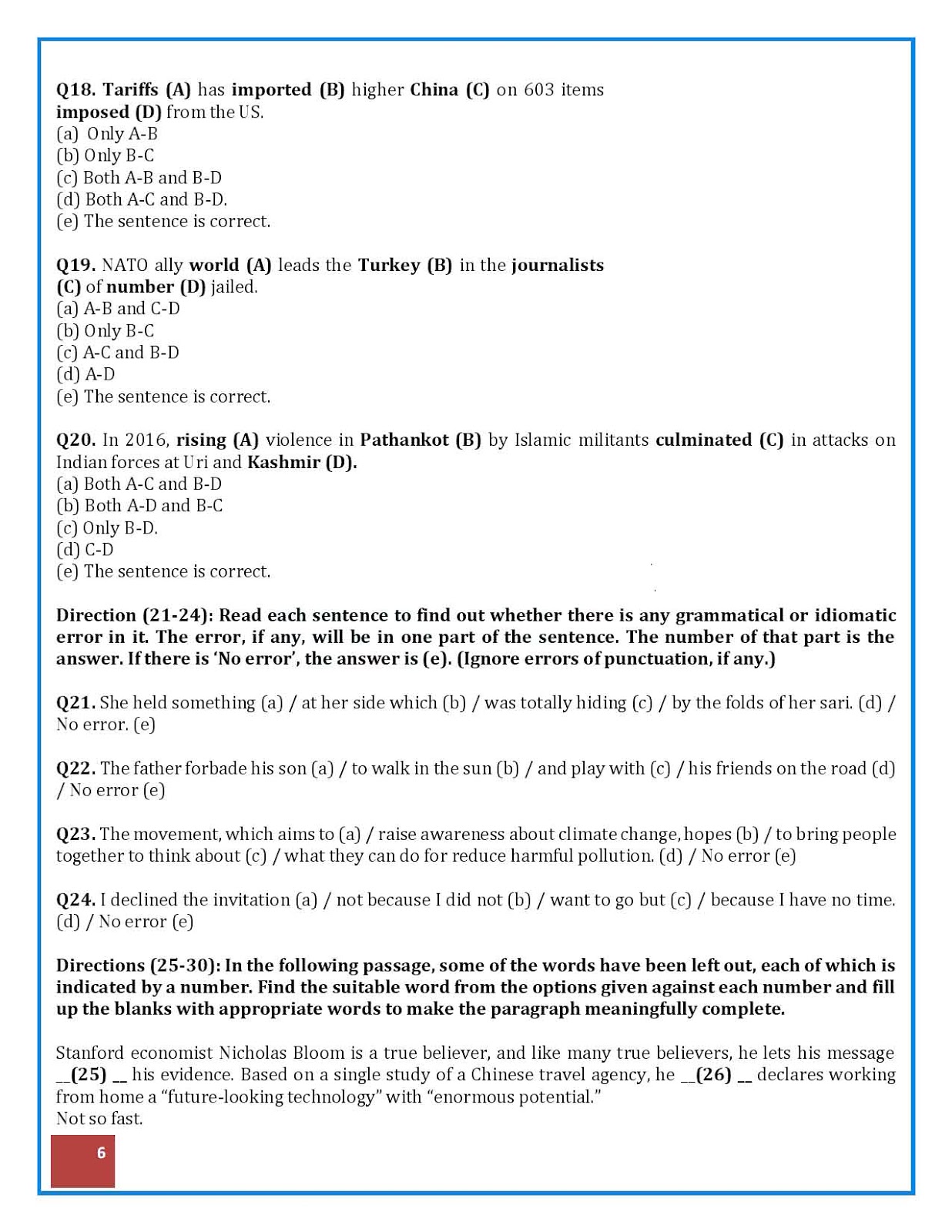 IBPS PO English Question Paper 2018 Download PDF IBPS PO English Question Paper 2018 Download PDF