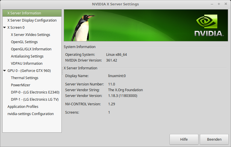 texa tech Nvidia GeForce Treiber installieren Linux Mint 18