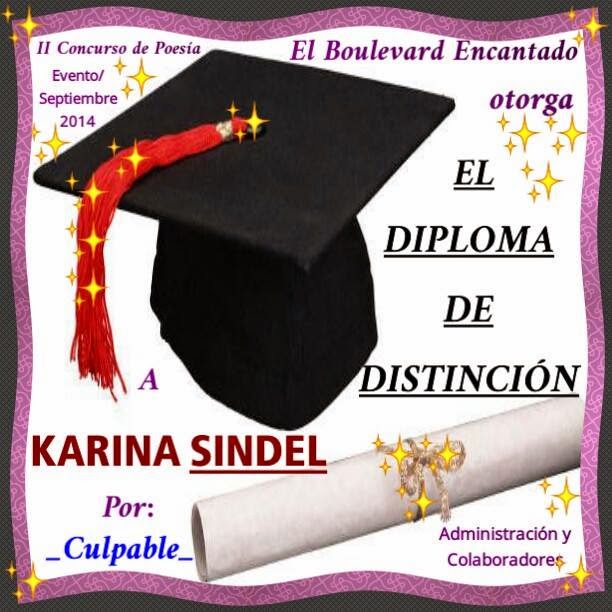 DIPLOMA DISTINCIÓN AL POEMA "CULPABLE"