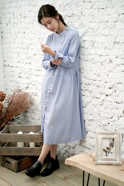 溫室寫作 雨天排釦洋裝
